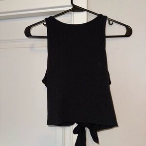 Elegant Black Tie-Back Tank Top